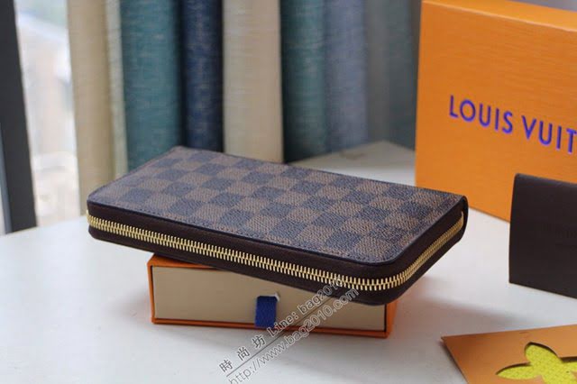 lv錢包 M41895 全新升級 Zippy錢夾 lv棋盤格男士拉鏈長錢包  lvqb1291